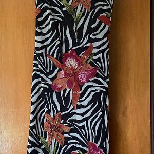 Connected Apparel Unique dress. Size Small. Zebra print with bedazzled flowers.